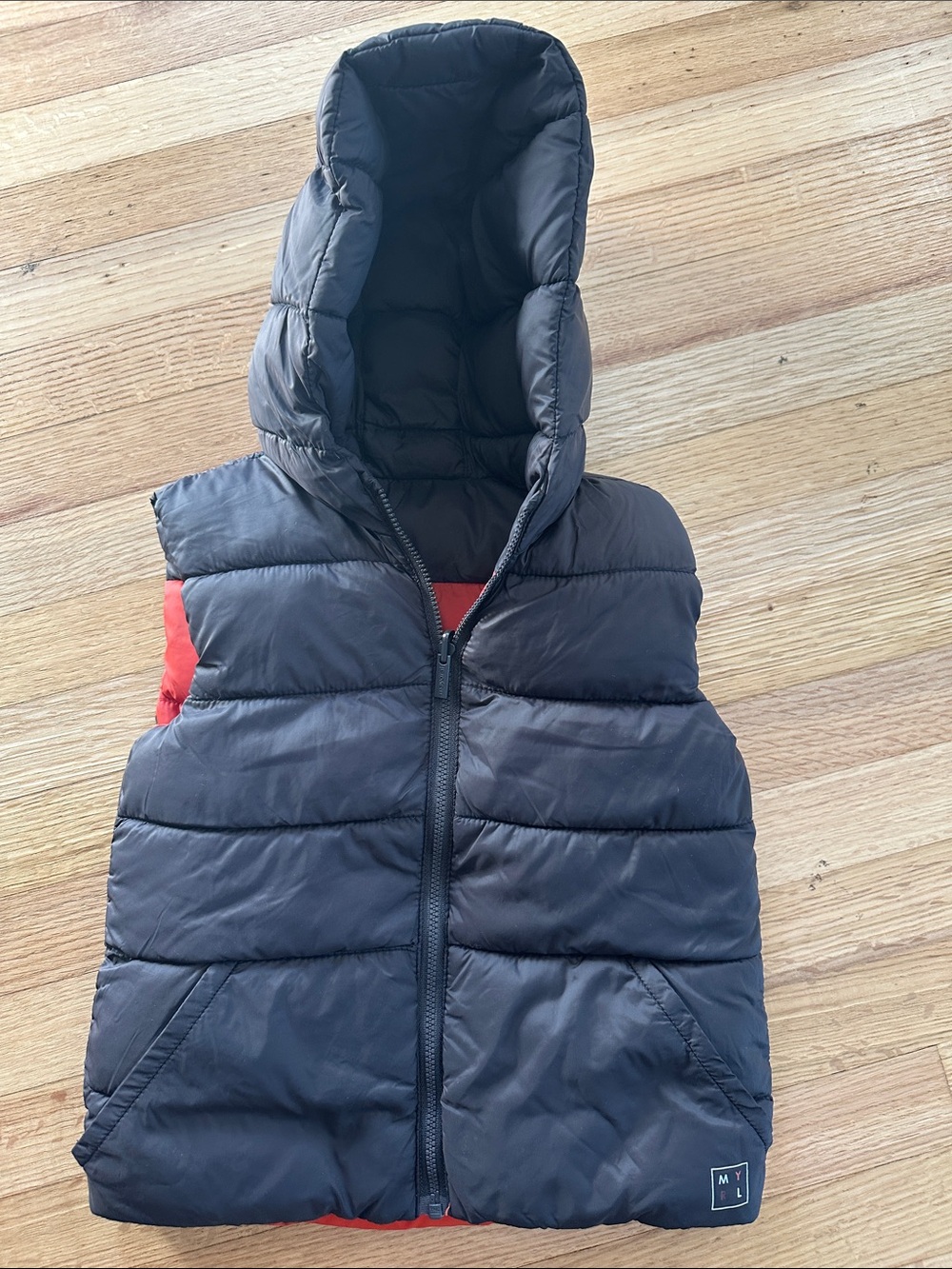 3T Mayoral Kids Black Puffer Vest with Hood